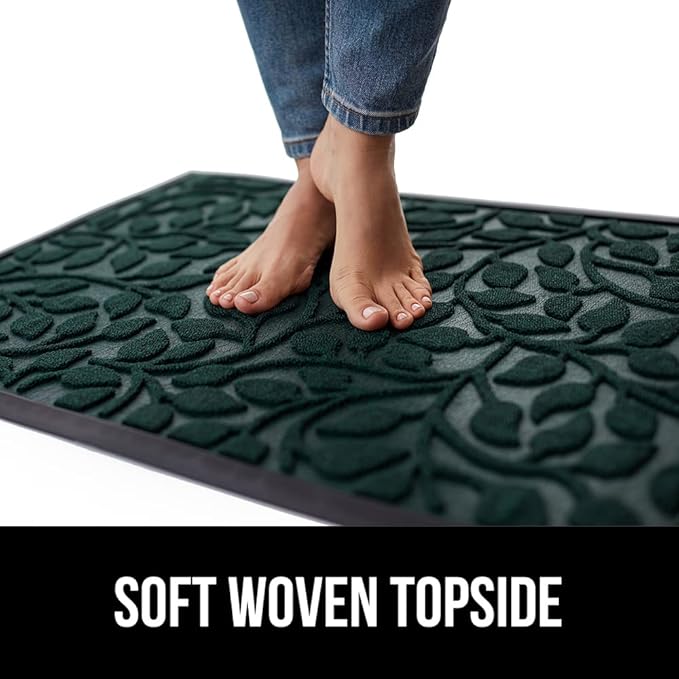 GORILLA GRIP 100% Waterproof All-Season WeatherMax Doormat, 47x35, US Designed Natural Rubber, Stain and Fade Resistant, Low Profile Indoor Outdoor Door Mats, Easy Clean Patio Mat, Moss Vine Leaves - Image 7