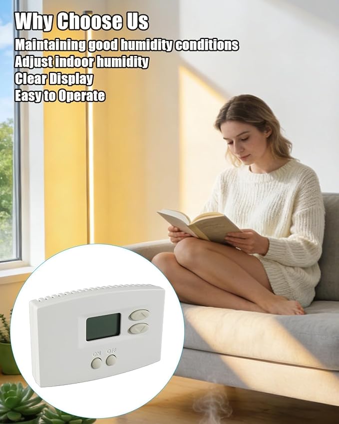 65 Whole House Humidifier Control Humidistat Compatible with 400 500 600 700 800 Humidifier, Manual Digital Humidistat Wall Mounted 24VAC - Image 4