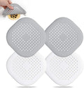 Hair Drain Catcher,Square Drain Cover for Shower Silicone Hair Stopper with Suction Cup,Easy to Install Suit for Bathroom,Bathtub,Kitchen 4 Pack (Grey Aluminium White) by Bovinde
