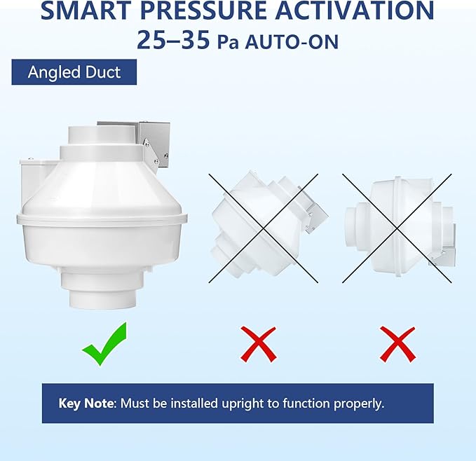 Dryer Booster Fan with Auto On/Off Pressure Sensor-4” DBF 110 Inline Dryer Vent Booster for Long Duct Runs for Indoor/Outdoor, Reduces Drying Time & Lint Buildup 167 CFM - Image 5