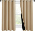 NICETOWN Cold Reducing Curtains, Bedroom Full Blackout Curtain Panels, Great Job for Blocking Light, Complete Blackout Draperies with Black Liner for Night Shift (Biscotti Beige, Set of 2, 55 by 57) by NICETOWN