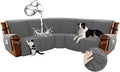 Arfntevss Waterproof Recliner Sectional Couch Covers for Reclining Sectional L Shape Sofa Cover Non Slip Washable Recliner L Shaped Slipcover Sets for Dog Furniture Protector (5 Seater, Dark Gray) by Arfntevss