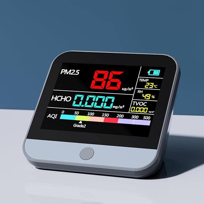 13 in 1 Air Quality Tester for Home, Indoor Air Quality Monitor, with PM1/PM2.5/PM10/Particle Counter/AQI/Humidity/TVOC/Temperature/Formaldehyde, Portable Air Quality Sensor - Image 6