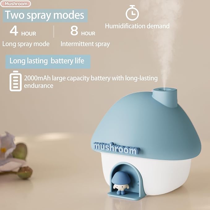 Humidifier for Bedroom,Portable Humidifier,Baby humidifiers with 7 modes of sunset atmosphere lighting and 2 modes of night light,two spray modes,suitable for children,bedroom and office - Image 5