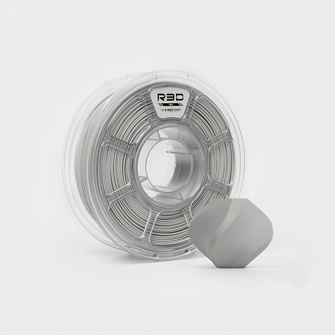 R3D PLA Filament 1.75mm, 0-370 mm/s High Speed PLA Printing, Dimensional Accuracy +/- 0.02mm, 1KG (2.2lbs) Clear Plastic Spool 3D Printer Filament (Matte Grey) by R3D