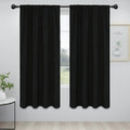 Easy-Going Rod Pocket Blackout Curtains for Bedroom, Room Darkening Window Curtains for Living Room, Thermal Insulated Noise Reduction Solid Window Drapes, 2 Panels(42x72 in, Black) by Easy-Going