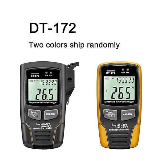 Compact Temperature and Humidity Data Logger 32000 Memory Hygrometer Moisture Meter Recorder(Black) - Image 2