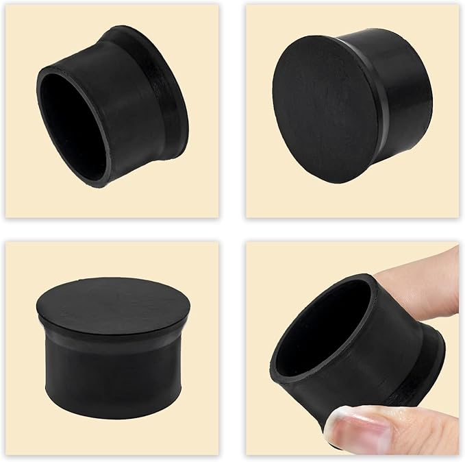 Flyshop 2", 50 mm, Patio Round Chair Leg Caps, Furniture Table Feet Covers Floor Protectors, Anti-Skid Durable Thick Rubber Leg Tips, 8 Pack, Black - Image 8