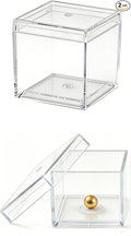 KissYou Small Acrylic Box with Lid Clear Candy Boxes Acrylic Square Cube 4 Pieces Display Case Transparent Jewelry Storage Box Party Decorative Boxes by KissYou