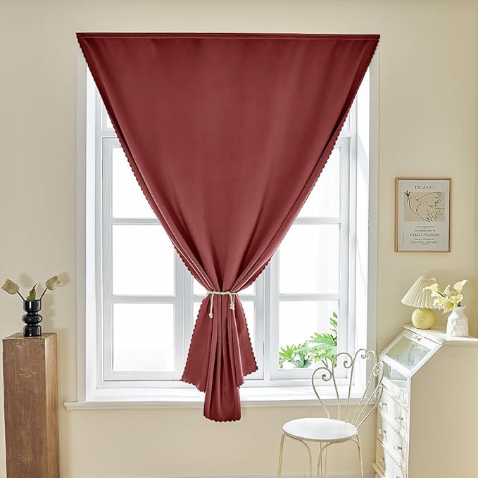 Adhesive Curtain 100% Blackout No-Drill Easy Install for Bedroom Blinds Light Blocking (Burgundy-59 W x 63" L-1P) - Image 7