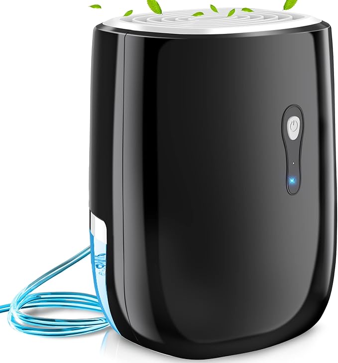 Dehumidifiers for Home 27oz(800ml) Small Auto Shut off Dehumidifiers with Drain Hose,Portable Ultra Quiet Mini Dehumidifier Effective for Bathroom, Basement, Garage, RV, Gun Safe, Closet by Posdry