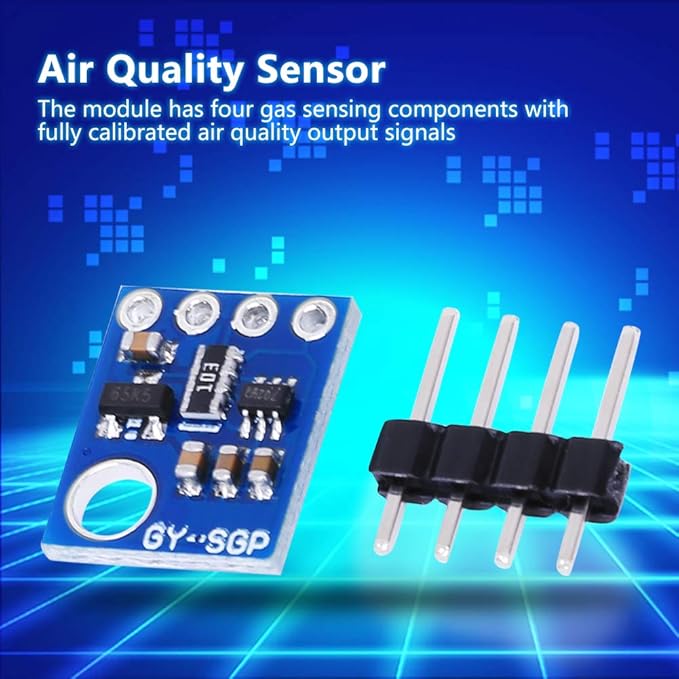 SGP30 Detector Module, eCO2 Air Quality Sensor Module for Environmental Monitoring, Smart Home, and IoT Applications with I2C Communication for 2V-5V Power Supply Compatible - Image 7