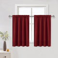 DWCN Blackout Curtains for Living Room Thermal Insulated, Energy Saving & Noise Reducing Bedroom Curtains, Amaranth Red, W 52x L 36 Inch, Set of 2 Rod Pocket Curtain Panels by DWCN