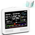 Air Quality Monitor Indoor, 16 in 1 Air Quality Tester for CO2 Monitor, TVOC, PM1.0 PM2.5 PM10, HCHO Temperature Humidity & Time, AQI Monitor with Alerts for Home (PureWhite) by Unknown