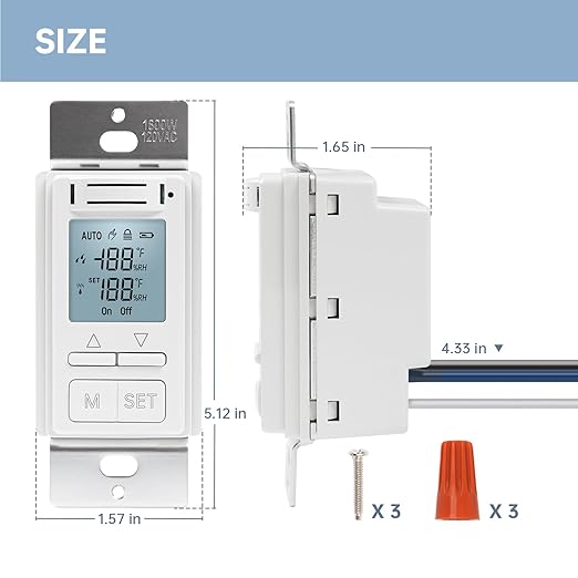 Humidity Sensor Switch, Ortis in-Wall Bathroom Fan Automated Control Switch, Air Moisture Detection, Neutral Wire Required, 120V/220V, Keep Your Room Dry - Image 7