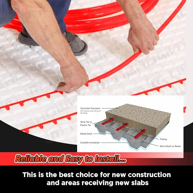 Supply Giant Oxygen Barrier PEX-B Pipe 1/2 Inch x 1000 Feet Coil, Red Tubing for Radiant and Hydronic Heating Systems, Non-Potable Water Pipe for Winter Season - Image 6