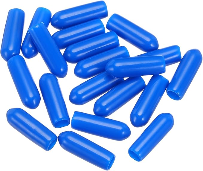 uxcell 20pcs Rubber End Caps 4mm(0.2") ID Vinyl PVC Round Tube Bolt Cap Cover Screw Thread Protectors,Blue - Image 4