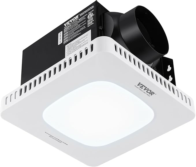 VEVOR Bathroom Exhaust Fan, 80 CFM High-Efficiency Ventilation, 1.5sones Low Noise Operation All-Copper Motor, Remote Control, Energy-Saving Bathroom Ceiling Fan, Attic Access Needed - Image 8