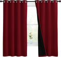 NICETOWN 100% Blackout Cold Blocking Curtain Panels, Thermal Insulated Curtains, Noise Reducing Drapes for Thanksgiving Day Window Decor (Set of 2, Burgundy Red, 55 inches Wide by 68 inches Long) by NICETOWN