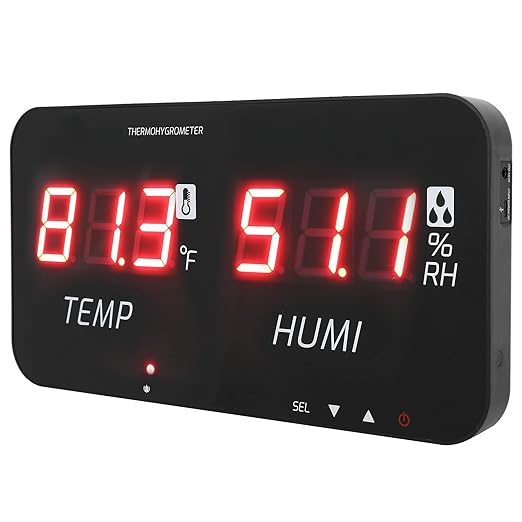 EVTSCAN 12 Inch Large Display Indoor Digital Hygrometer Thermometer, with Alarm Function, 2 Seconds Refresh High Accuracy Temperature Humidity Meter, for Home, Office, Greenhouse - Image 5