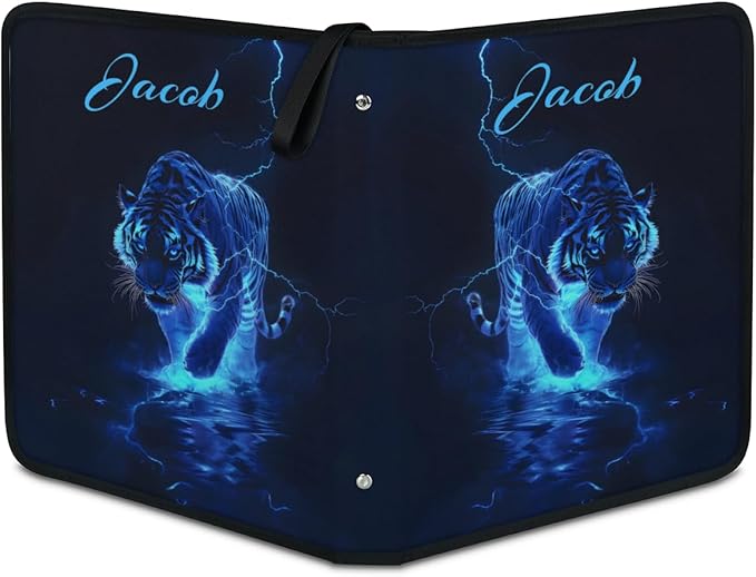 Custom Tiger Card Binder, 9-Pocket Trading Card Binder, Personalized Card Holder Fits 900 Cards with 50 Sleeves, Storage Album Case for TCG, MTG, Sports Cards - Image 2