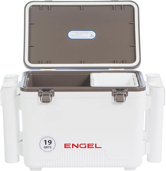 Engel UC19 19qt Leak-Proof, Air Tight, Fishing Drybox Cooler with Built-in Fishing Rod Holders, Also Makes The Perfect Small Hard Shell Lunchbox for Men and Women - Image 2