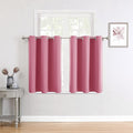 ChrisDowa Small Window Curtains for Kitchen and Bedroom - Grommet Short Thermal Insulated Room Darkening Curtains (2 Panels, Pink, 52 x 36 Inch) by ChrisDowa