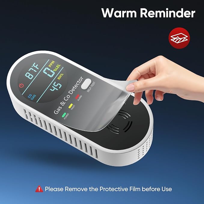 4-in-1 Natural Gas Leak Detector & Carbon Monoxide Detectors with Natural, Propane, Co & Gas Leak Detector - Carbon Monoxide Detectors Plug in -Temperature & Humidity Detectors for Home, RV (2 Packs) - Image 5