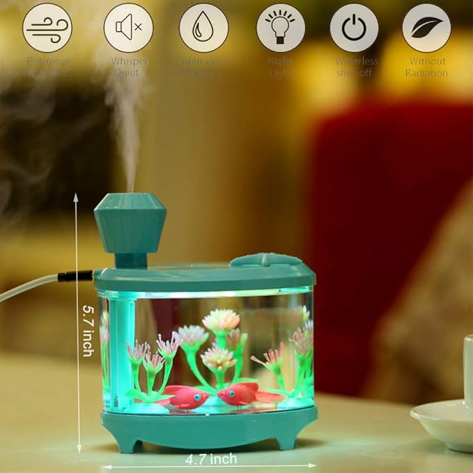 Portable Mini Humidifier, 460ml Cool Mist Small Humidifier, USB Quiet Operation Desktop Humidifiers for Baby Bedroom Travel Office Home, 2 Mist Modes (Blue) - Image 2