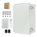 Waterproof Electrical Box Junction Box Weatherproof IP67 ABS Plastic Enclosure Switch Router Project Box Electronics DIY Enclosure with Mounting Plate and Wall Bracket Grey 13.8"x9.8"x5.9" by YETLEBOX