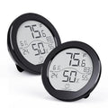 SECRUI Hygrometer Thermometer for Room Temperature Humidity Meter Indoor Thermometer Accuracy Calibration LCD Temperature Sensor with Maximum and Minimum Records, TH1, Black, 2 Pack by SECRUI