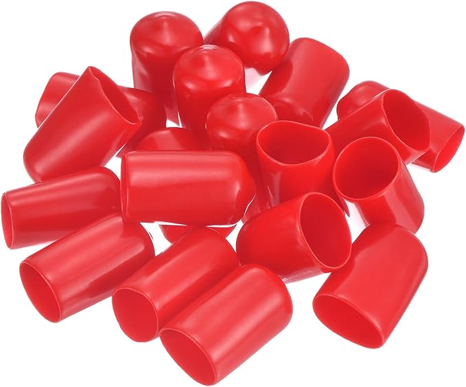 uxcell 20pcs Rubber End Caps 13.5mm ID Vinyl Round Tube Bolt Cap Cover Thread Protectors Red - Image 4