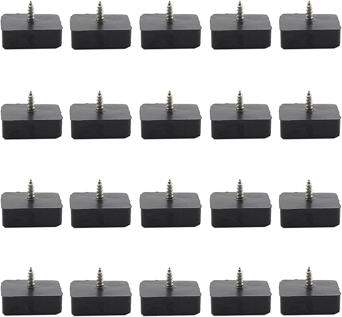 20PCS Screw on Furniture Pad,TTZEZE Furniture Sliders for Wooden,Heavy Duty Square Rubber Table Chair Leg Pads with Screws,Best Floor Protector,Protect Your Hardwood & Laminate Flooring from Scratches - Image 7