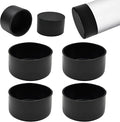 2-3/8" (60.5mm) Silicone Chair Leg Floor Protectors, Rubber Chair Leg Caps, Non-Slip Furniture Pads Round Chair Feet Covers End Caps for Hardwood Floors, Patio & Table Foots, Black (4PCS) by EASYEAH