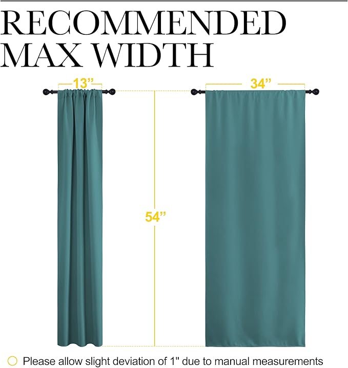 NICETOWN Kitchen Curtains Blackout Drapes & Curtains, Energy Smart Window Treatment Curtain Panels for Bedroom (Sea Teal, 34 in x 54 in (W x L), Set of 2) - Image 7