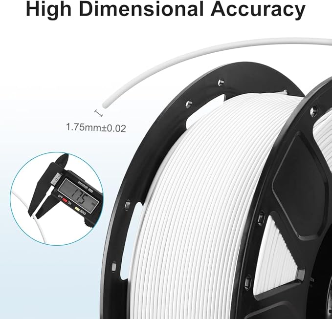 Official 3D Printer Filament Ender PLA Filament 1.75mm, No-Tangling, Strong Bonding and Overhang Performance Dimensional Accuracy +/-0.02mm, 2.2lbs/Spool（White） - Image 2