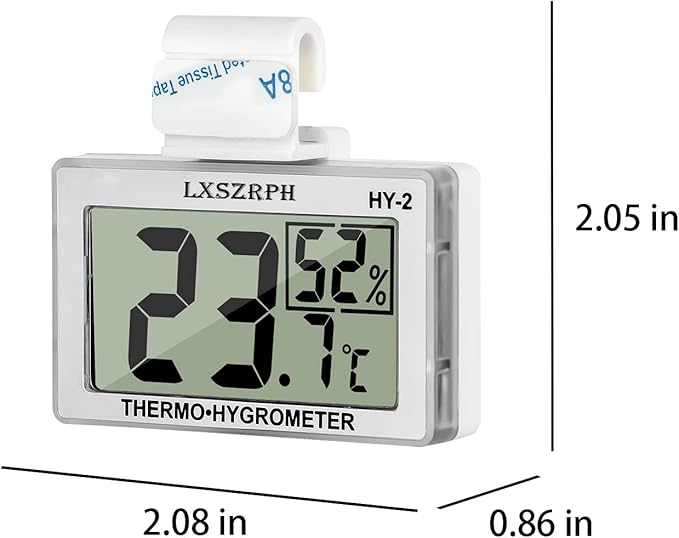 Reptile Hygrometer Thermometer, Digital Amphibian Hygrometer Thermometer with Hook, Temperature Humidity Meter Gauge for Reptile Tanks, Terrariums, Vivarium, LCD Display (2 Packs) - Image 6