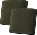 H.VERSAILTEX Velvet Stretch Couch Cushion Cover Plush Cushion Slipcover for Chair Loveseat Sofa Cushion Furniture Protector Seat Cushion Sofa Cover (2 Piece Large Sofa Cushion Covers, Olive) by HVERSAILTEX