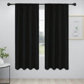 Easy-Going Rod Pocket Blackout Curtains for Bedroom, Room Darkening Window Curtains for Living Room, Thermal Insulated Noise Reduction Solid Window Drapes, 2 Panels(34x72 in, Black) by Easy-Going