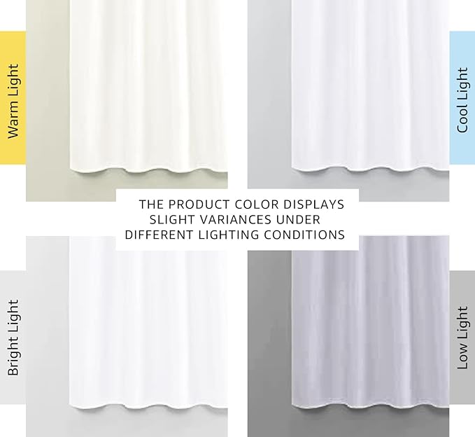 NICETOWN Bedroom Curtains - Window Treatment Rod Pocket Curtains/Drapes for Bedroom (2 Panels, 42 by 63, White) - Image 3