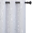 BUHUA Greyish White Curtains Shinny Silver Vine Print Design Blackout Window Curtains for Nursery 38Wx72L Set of 2 Panels by BUHUA