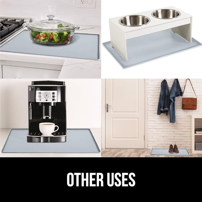 GORILLA GRIP Waterproof Silicone Under Sink Mat with Raised Lip for Kitchen and Bathroom, 46 x 22 in, Cabinet Shelf Liner Stay in Place Mats Dishwasher Safe Drawer Liner, Organizer Tray, Light Grey - Image 7