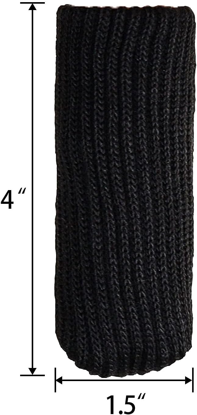 Hazeland High Elastic Knitted Chair Leg Protectors for Hardwood Floors, 32Pcs Non Slip No Scratch Noise Furniture Socks, Suitable for Most Round or Square Furniture Feet Black - Image 2
