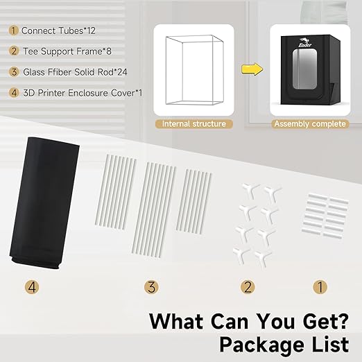Creality Official 3D Printer Enclosure, Constant Temperature Protective Cover Fireproof Dustproof 480 * 600 * 720mm for Ender 3 V3 SE/Ender 3/Ender 3 V2/Ender 3 V2 Neo/Ender 3Pro/Ender 3Neo/Ender 3S - Image 8