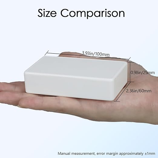 Project Box 8 Pieces Electrical Box Small Junction Box ABS Plastic Enclosure Power Electronic Case White 3.94" x 2.36" x 0.98"(100 x 60 x 25mm) - Image 2