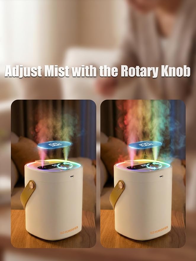Humidifier, Essential Oil Diffuser, 2L Top Fill Humidifiers for Bedroom, Night Lights, Ultrasonic Cool Mist Humidifier, Auto Shut-Off for Plants Dorm Room Office Home - Image 3