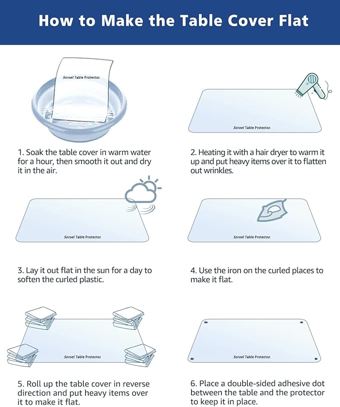 28 Inch Round Clear Plastic Table Protector for Dining Room Table PVC Tablecloth Protective Cover Pad Wood Furniture Vinyl Desk Blotter Mats Table Runner Pad for Kitchen Countertop Coffee Table - Image 7