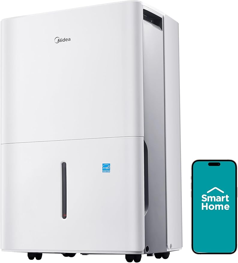 Midea 3,000 Sq. Ft. Dehumidifier for Basement, With Reusable Air Filter 35 Pint - Ideal For Basements, Large & Medium Sized Rooms, And Bathrooms (White) by Makeyourselfathome