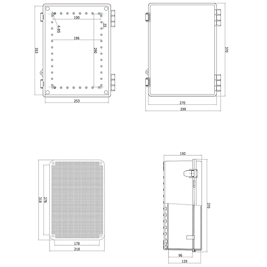 Outdoor Waterproof Electrical Box Junction Box Weatherproof IP67 ABS Plastic Enclosure Switch Router Project Box Electronics Enclosure with Mounting Plate Wall Bracket Clear 14.6"x10.6"x5.9" - Image 6