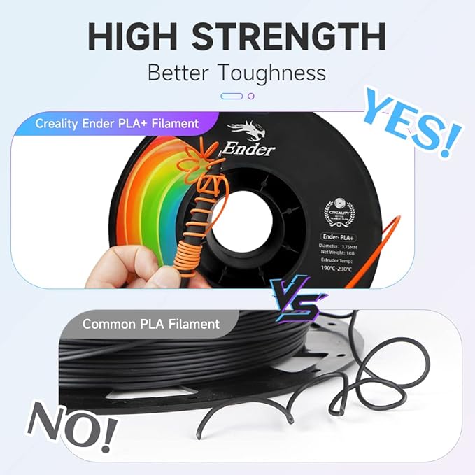 Official 3D Printer Filament Ender PLA Pro Filament, Creality PLA+ 3D Printing Filament, Durable and Resistant, Smooth, Overhang Performance Dimensional Accuracy +/-0.02mm, 2.2lbs/Spool - Image 5